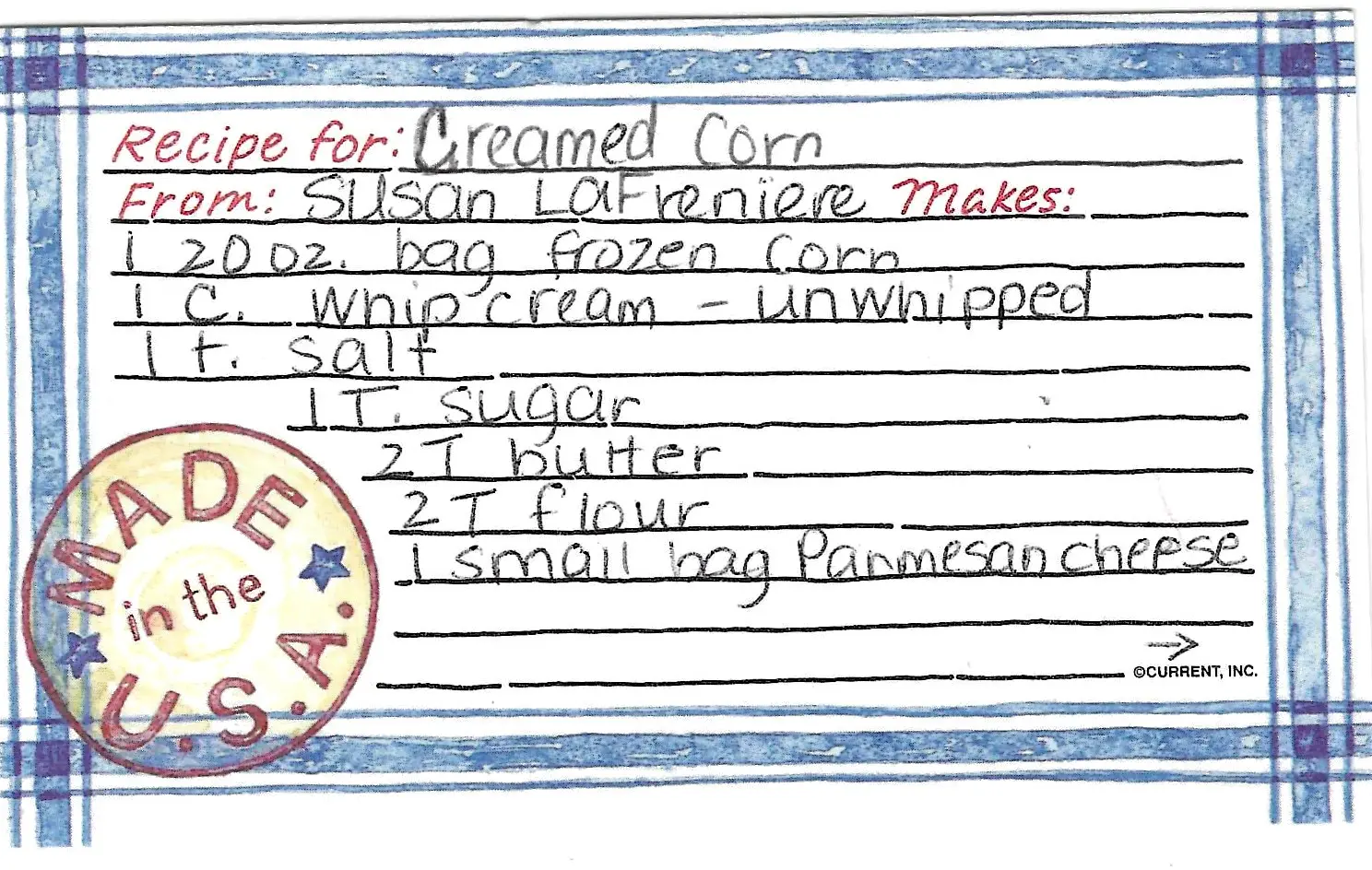 Original Handwritten Card