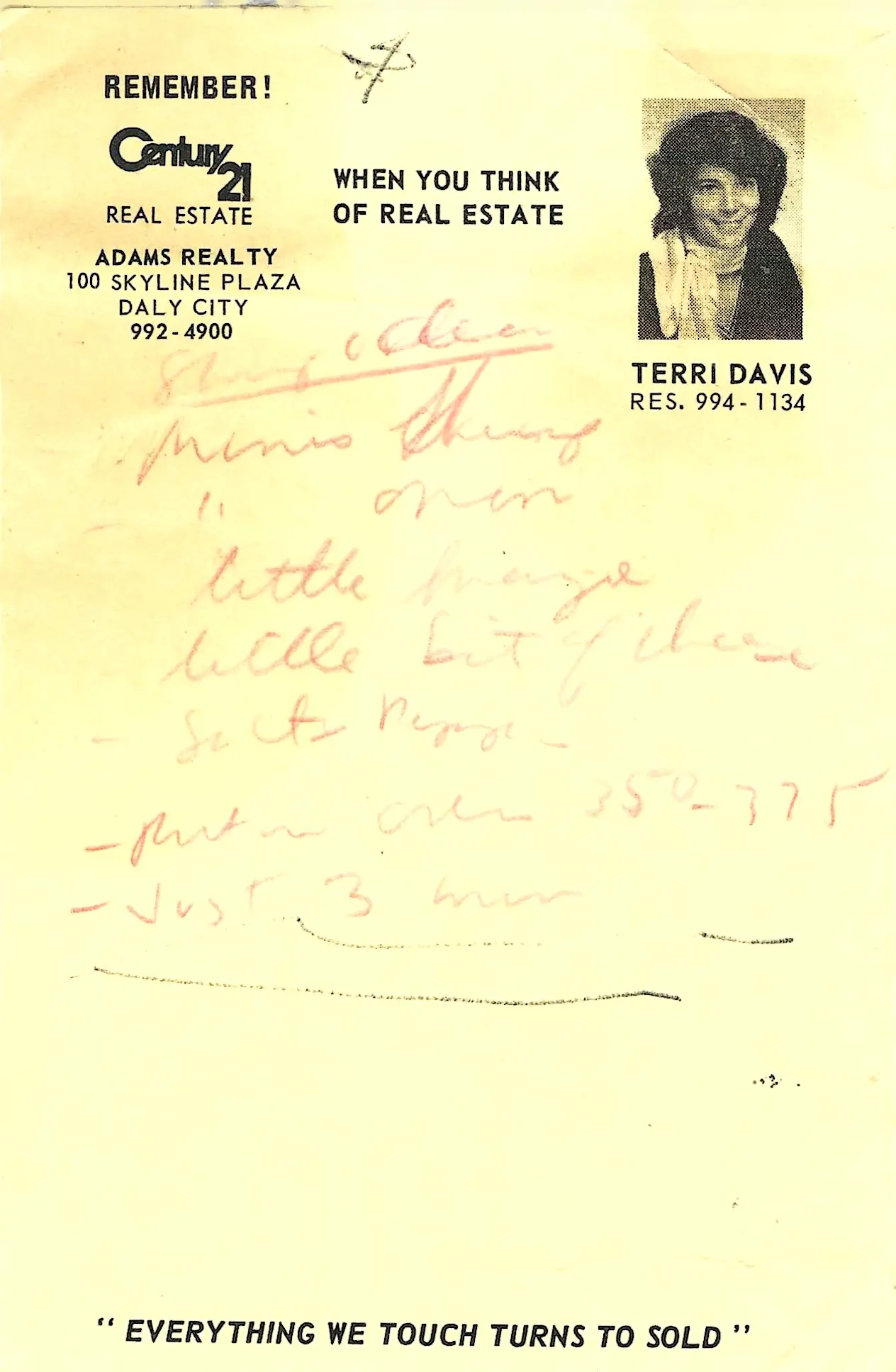 Original Handwritten Card