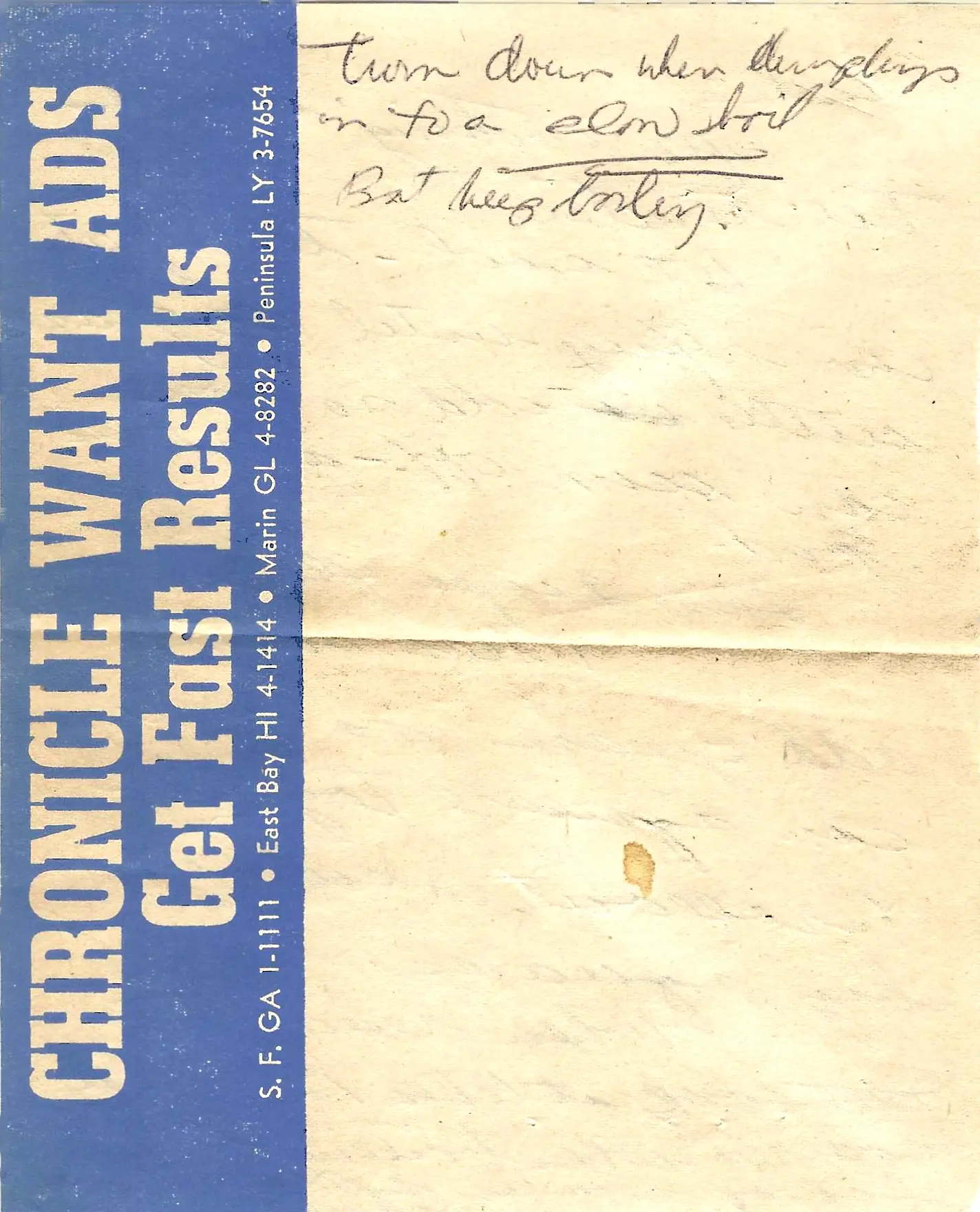 Original Handwritten Card