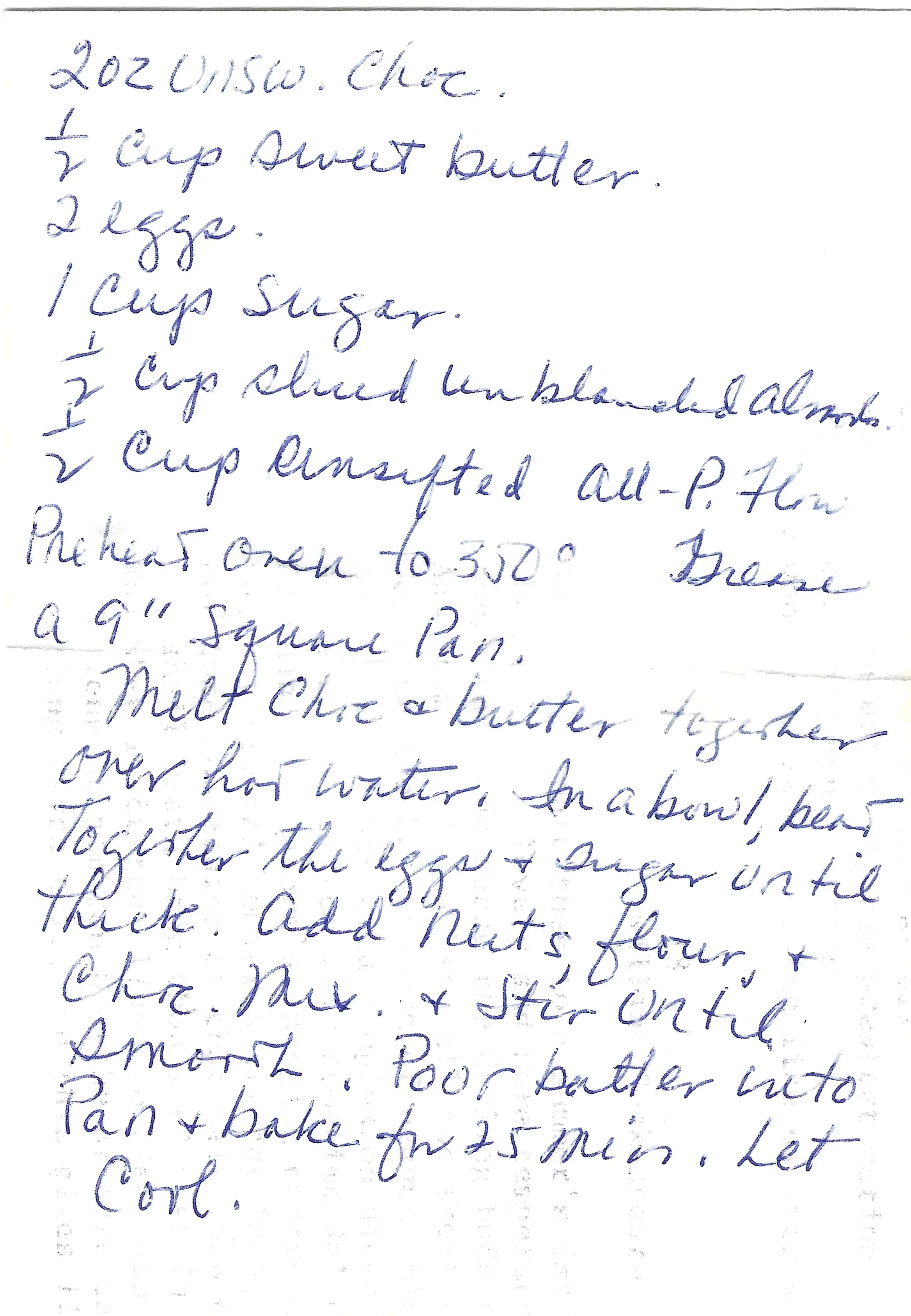 Original Handwritten Card