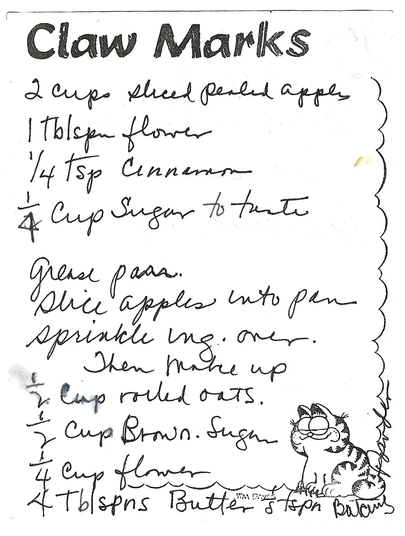 Original Handwritten Card