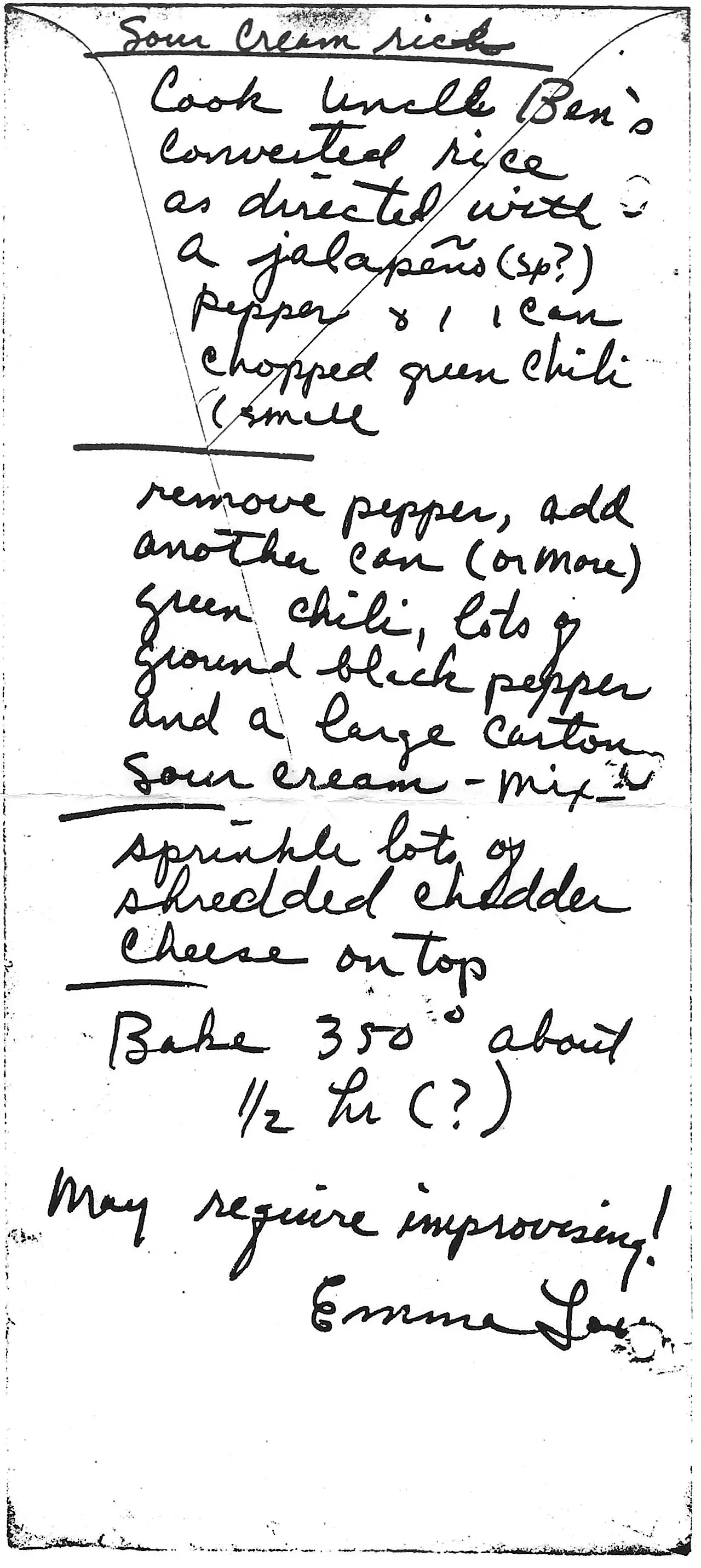 Original Handwritten Card