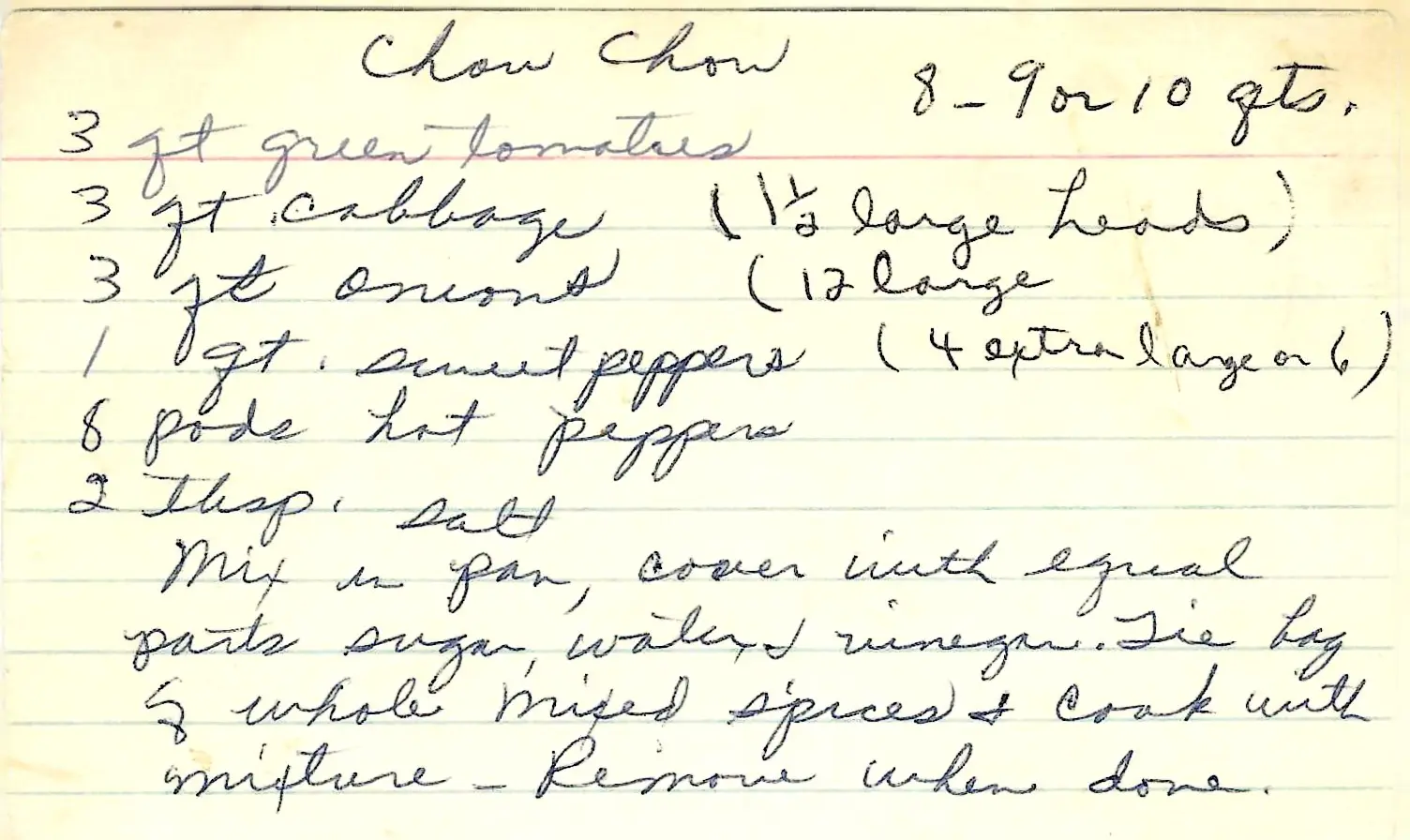 Original Handwritten Card