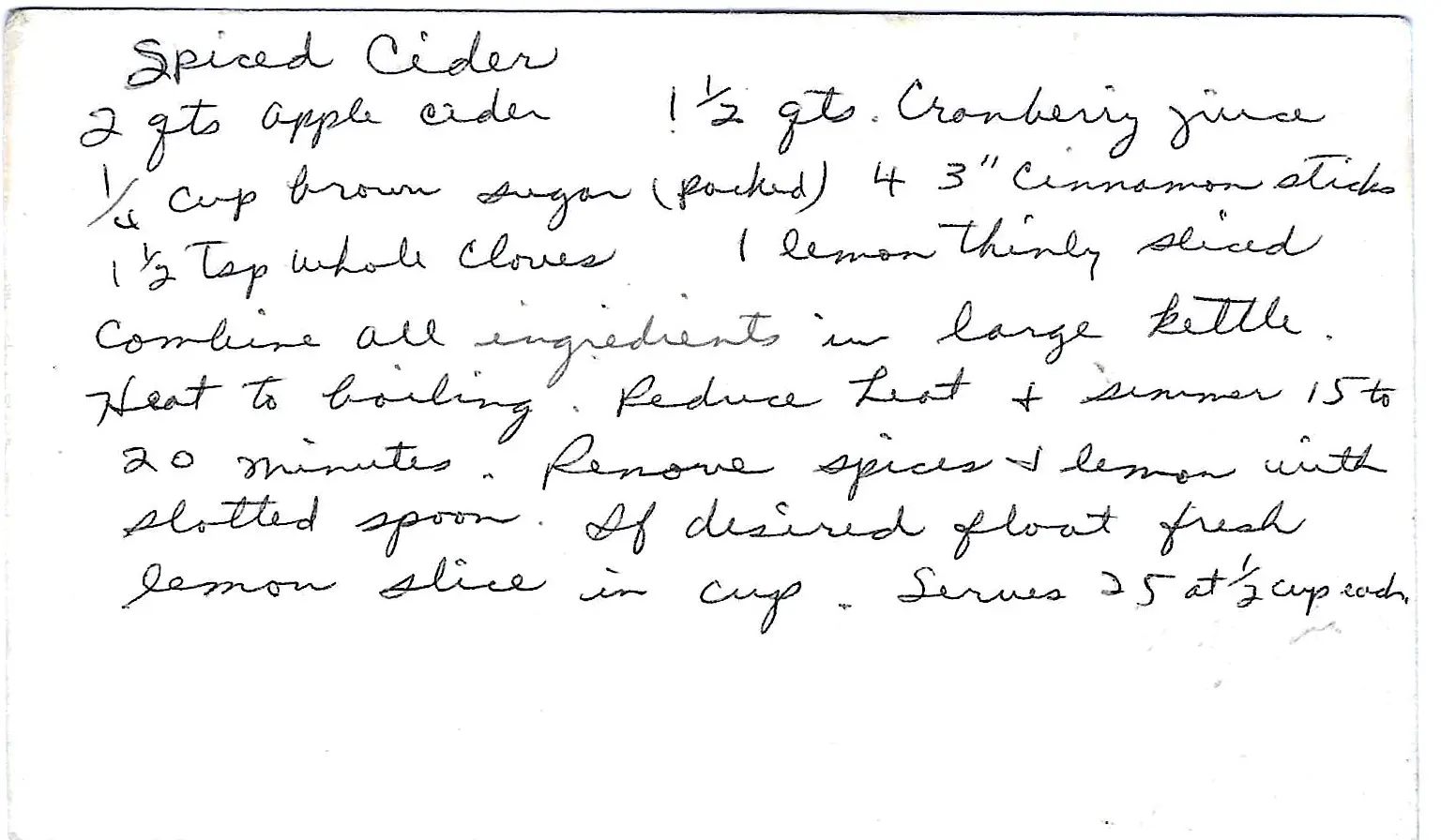Original Handwritten Card