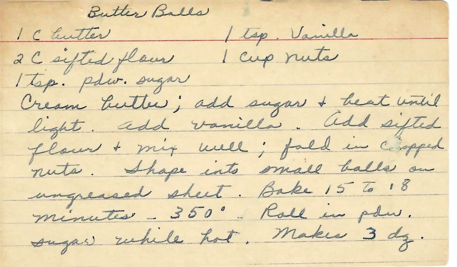 Original Handwritten Card