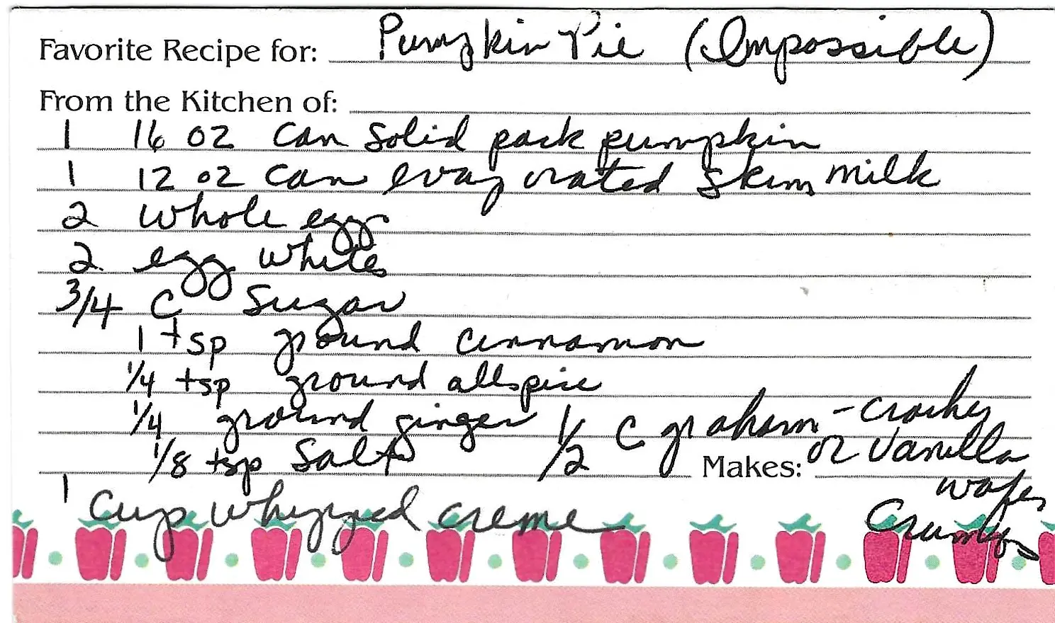 Original Handwritten Card