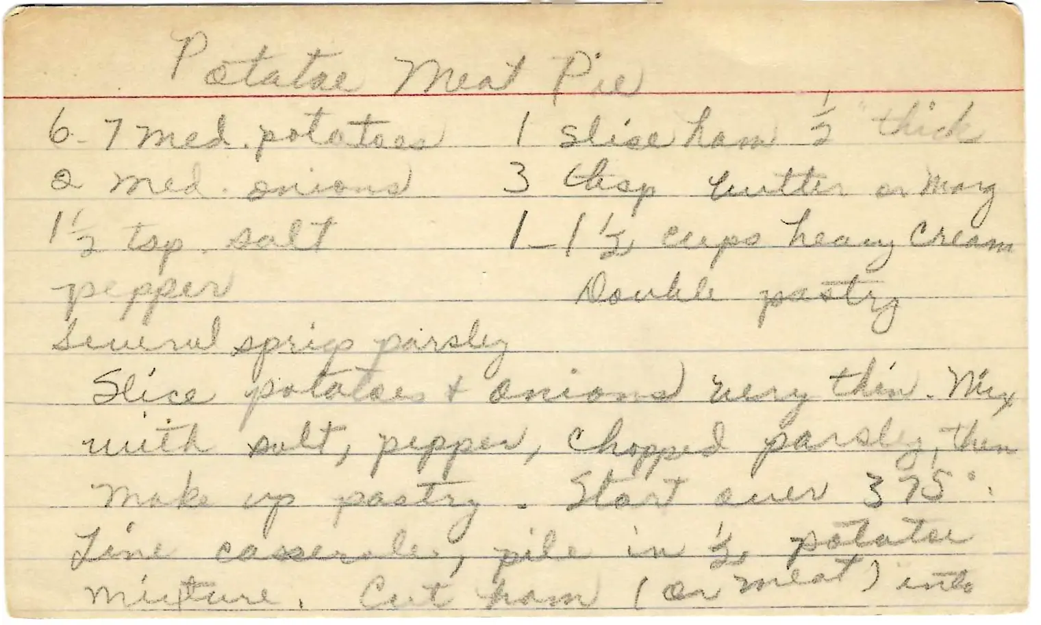 Original Handwritten Card