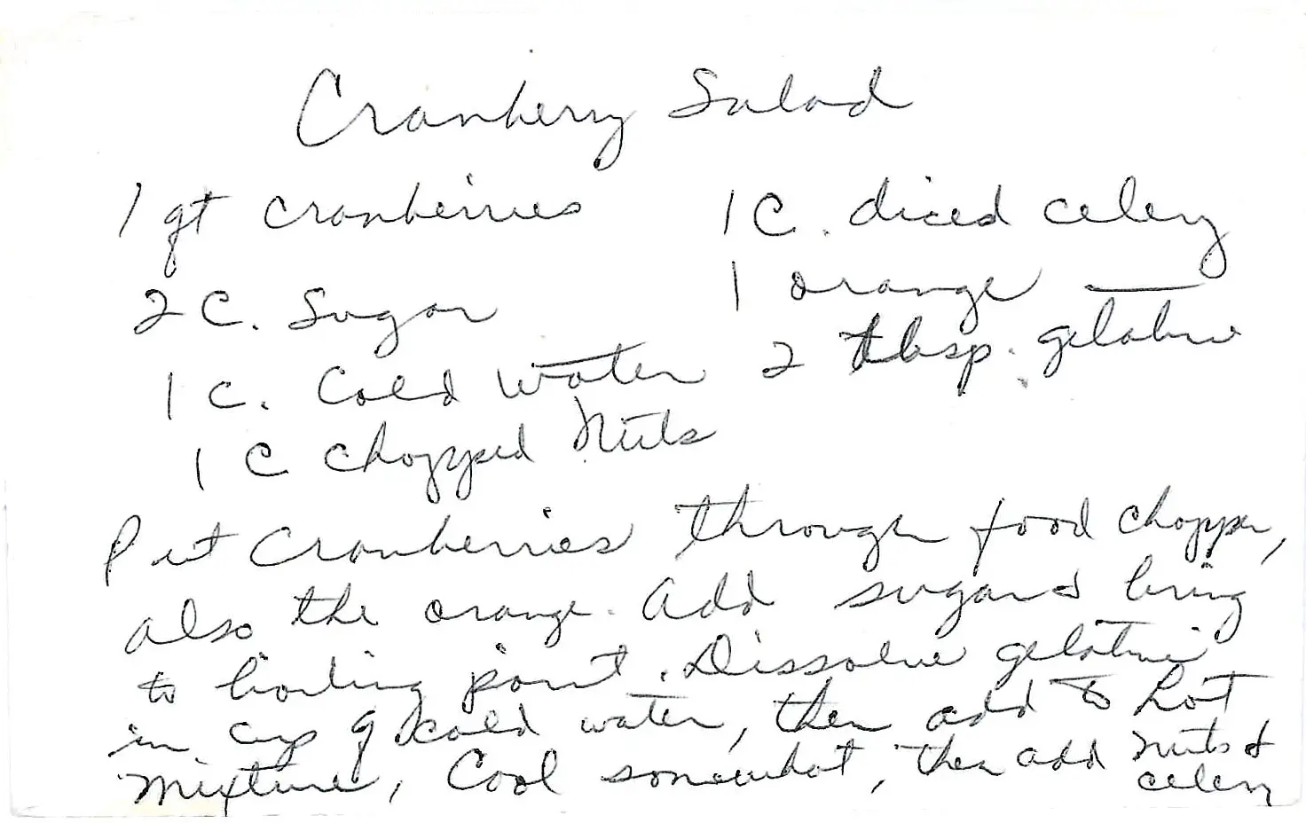 Original Handwritten Card