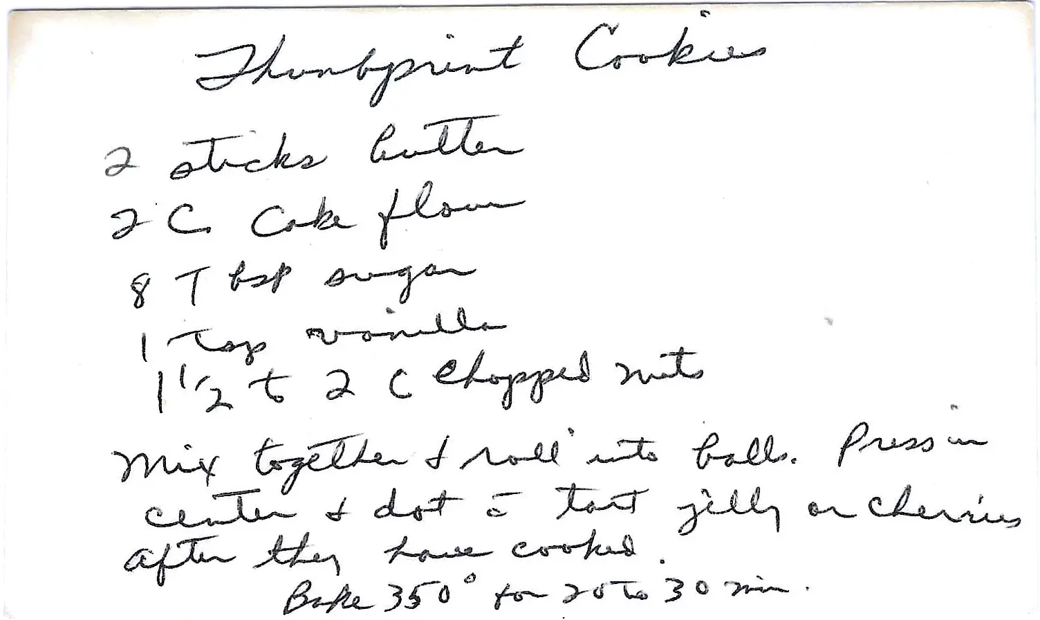 Original Handwritten Card