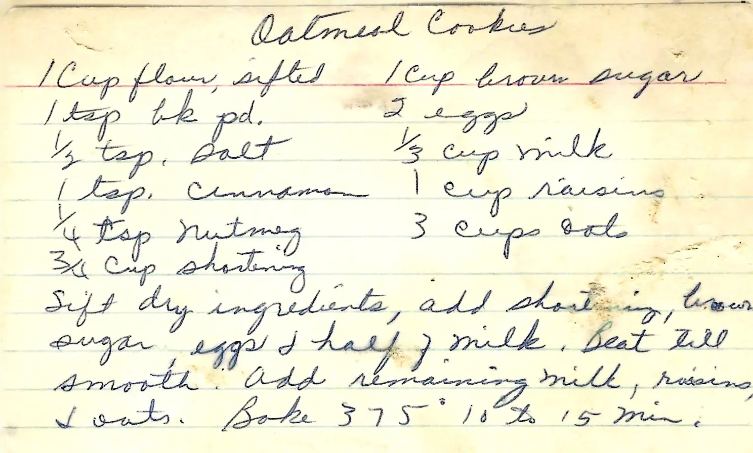 Original Handwritten Card