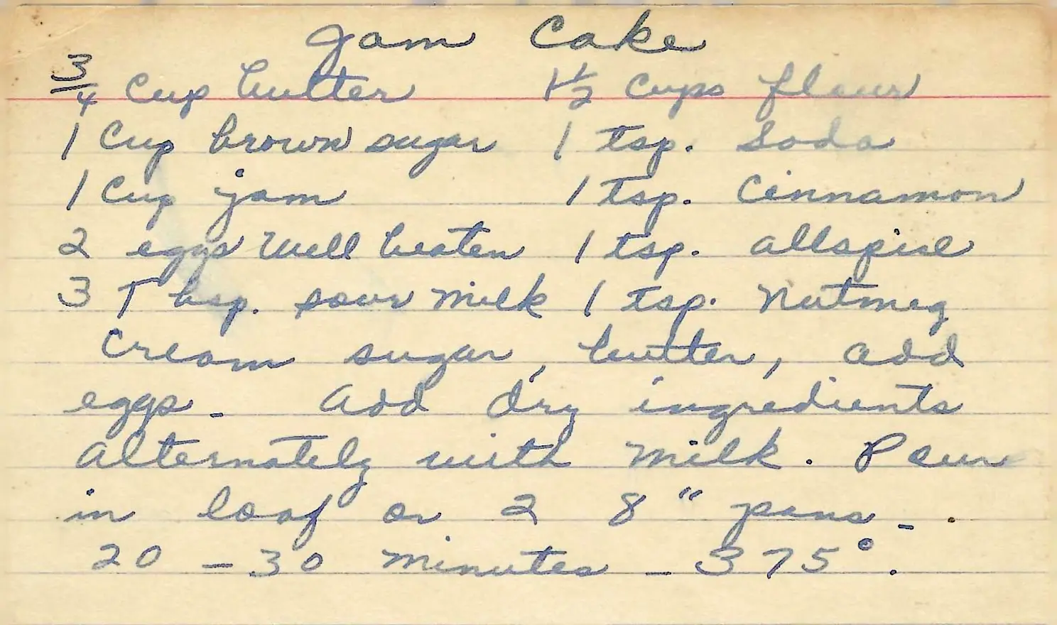 Original Handwritten Card
