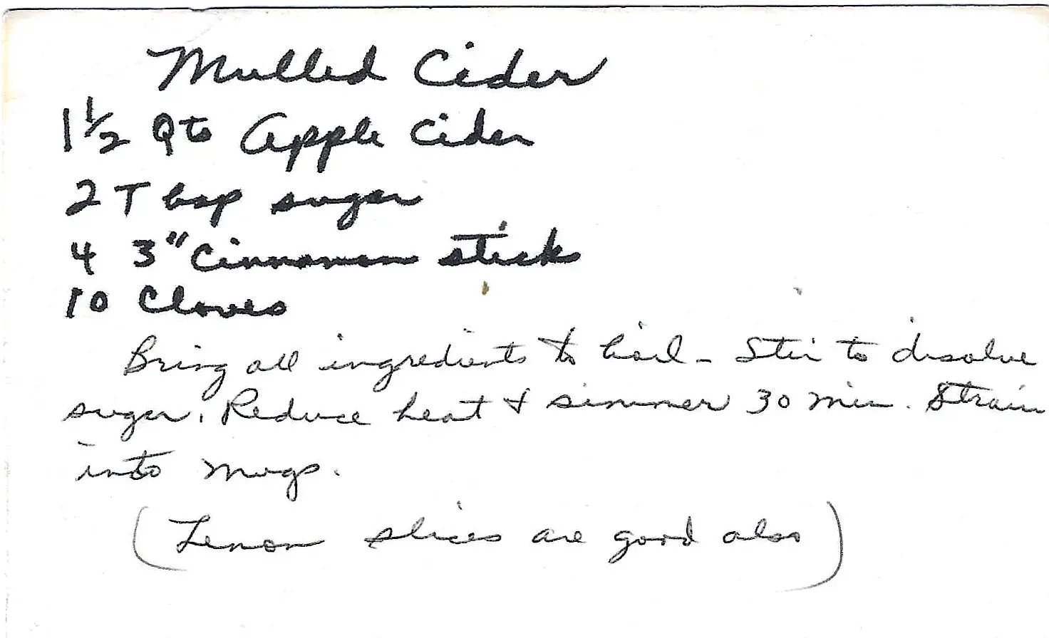 Original Handwritten Card