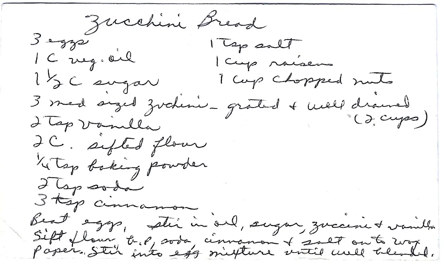 Original Handwritten Card