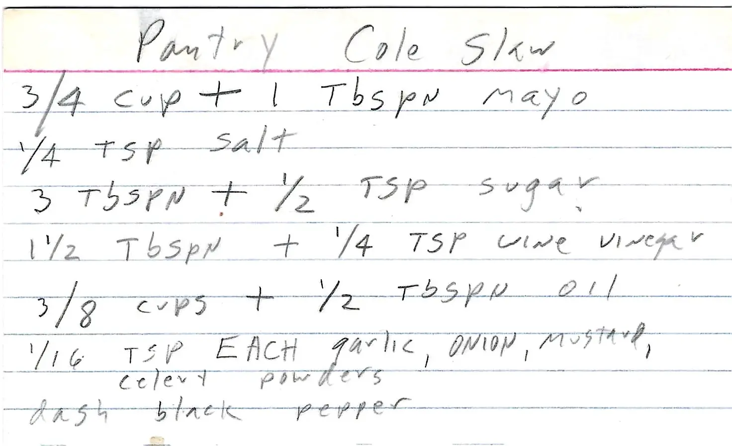 Original Handwritten Card