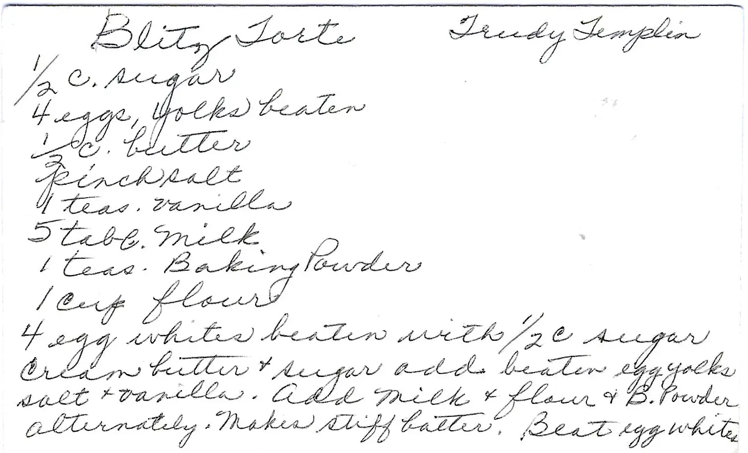 Original Handwritten Card