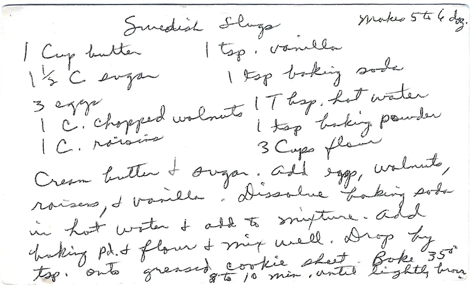 Original Handwritten Card