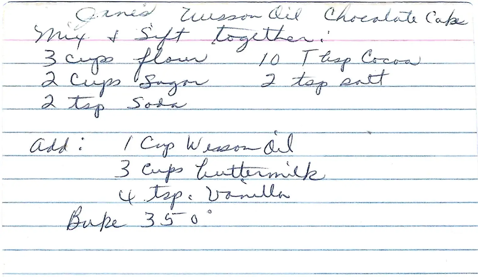Original Handwritten Card
