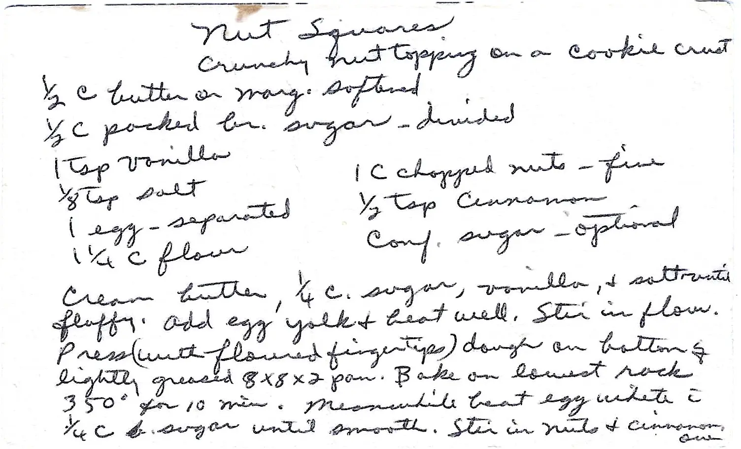 Original Handwritten Card