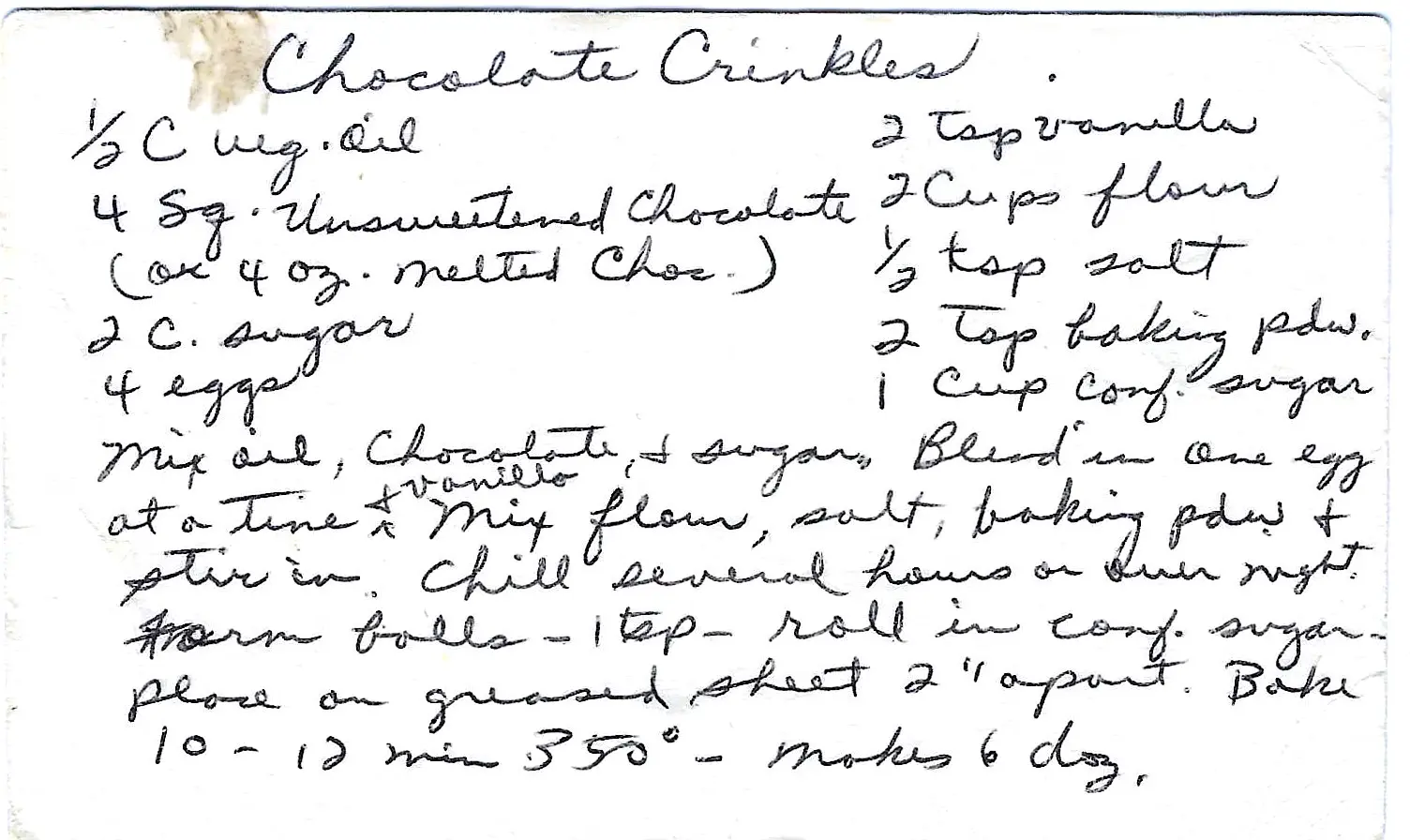 Original Handwritten Card