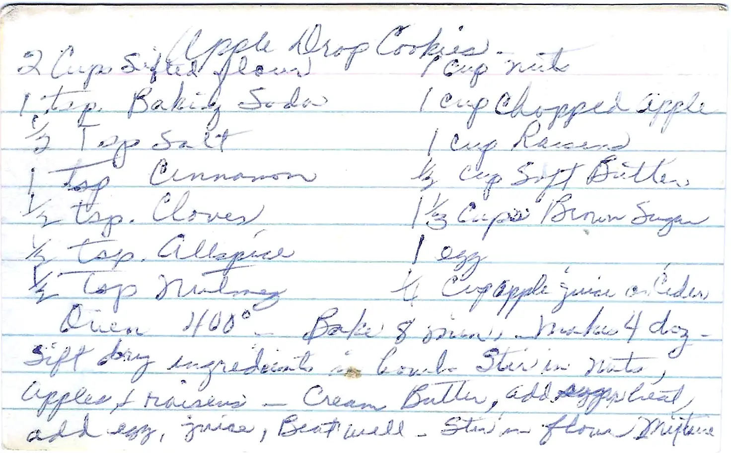Original Handwritten Card