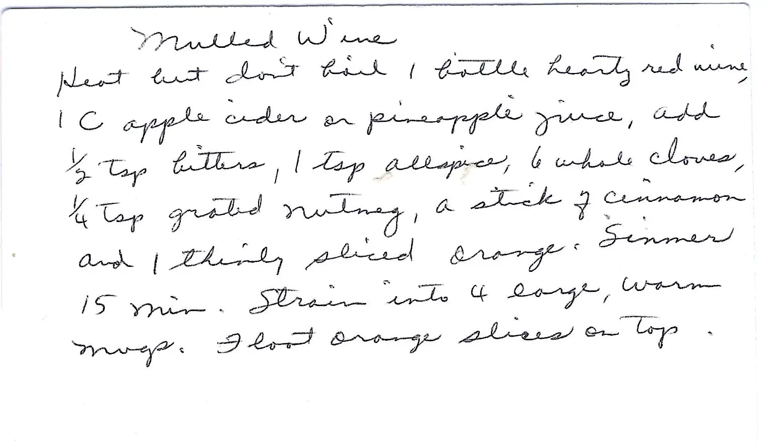 Original Handwritten Card