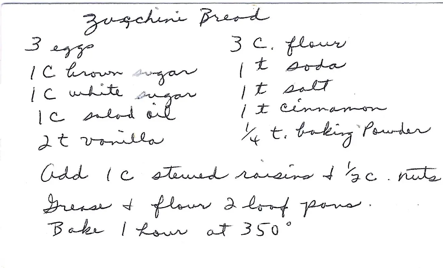 Original Handwritten Card