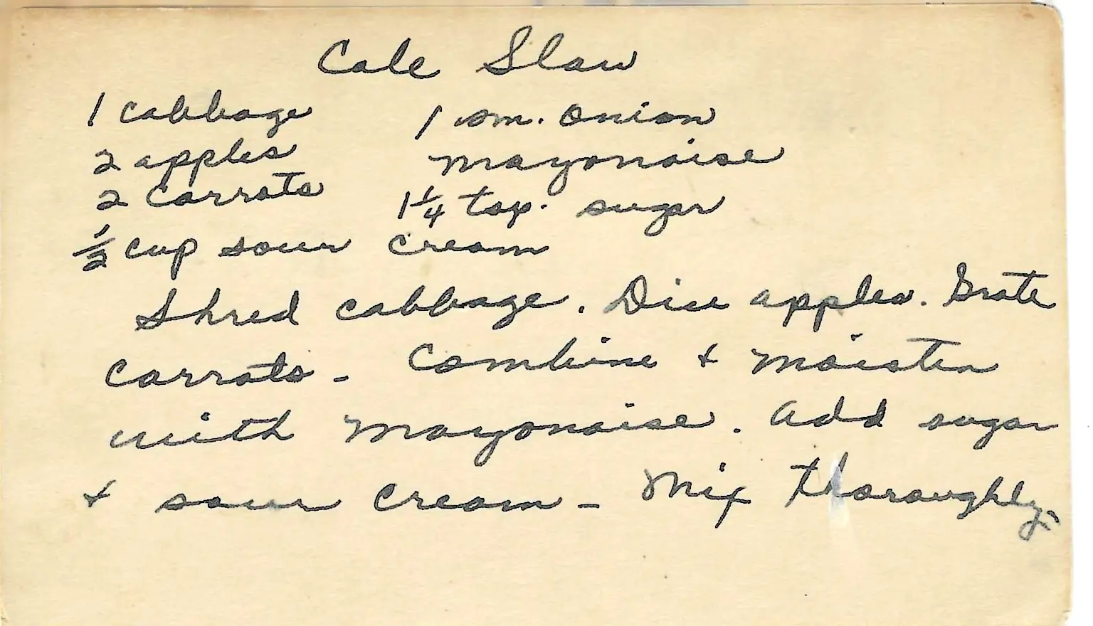Original Handwritten Card