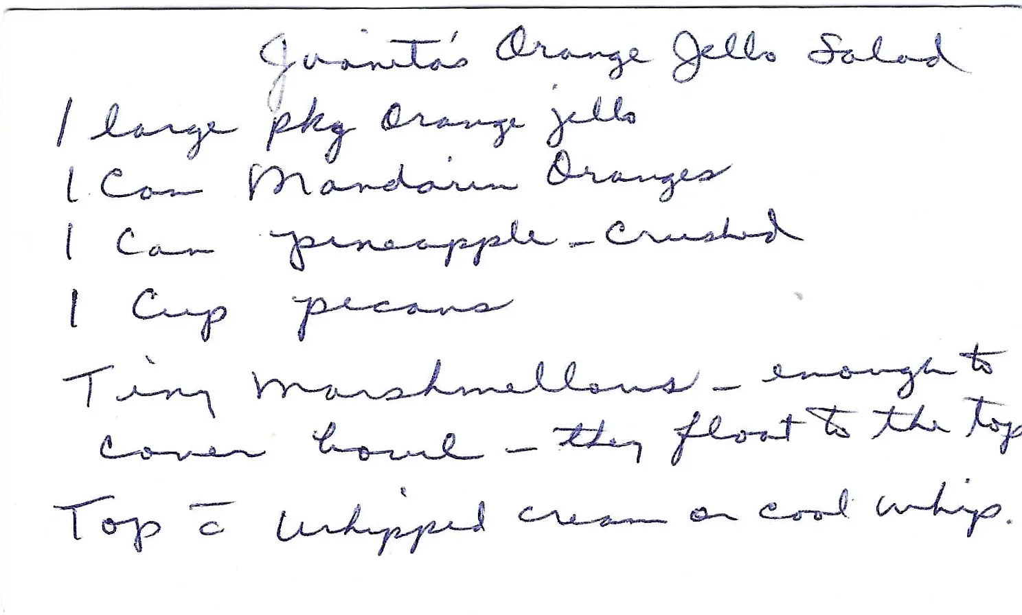 Original Handwritten Card