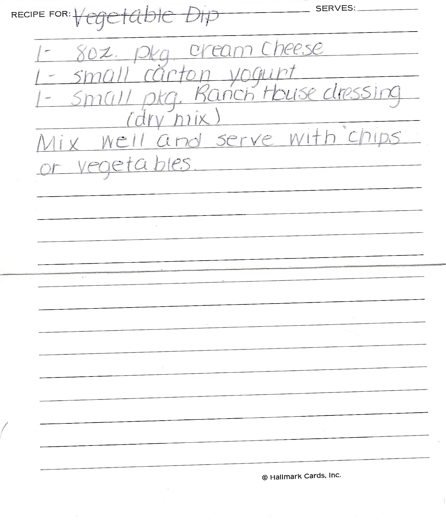 Original Handwritten Card