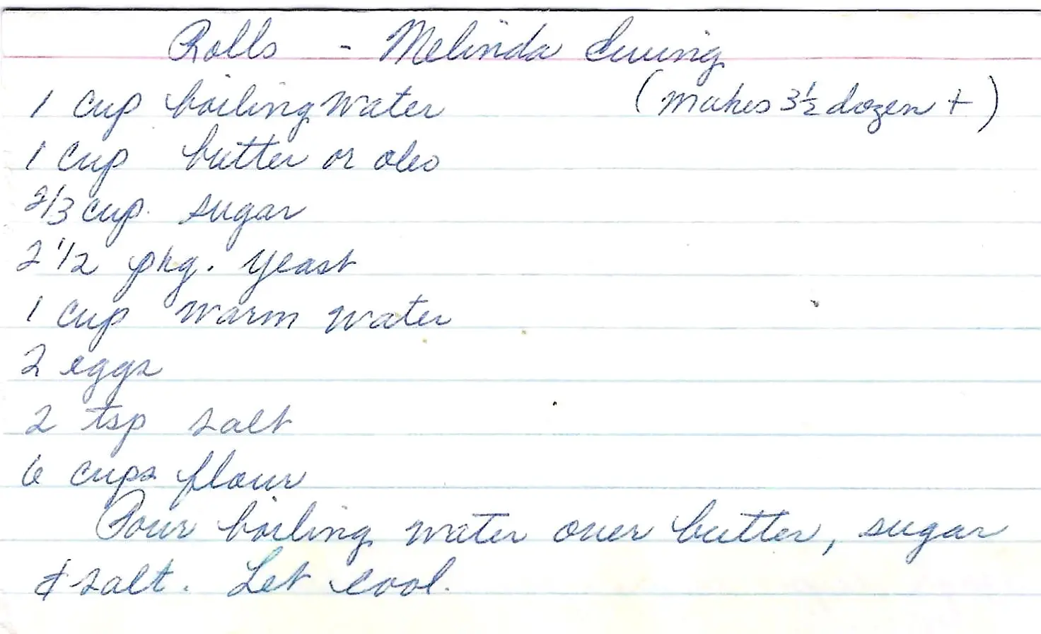 Original Handwritten Card