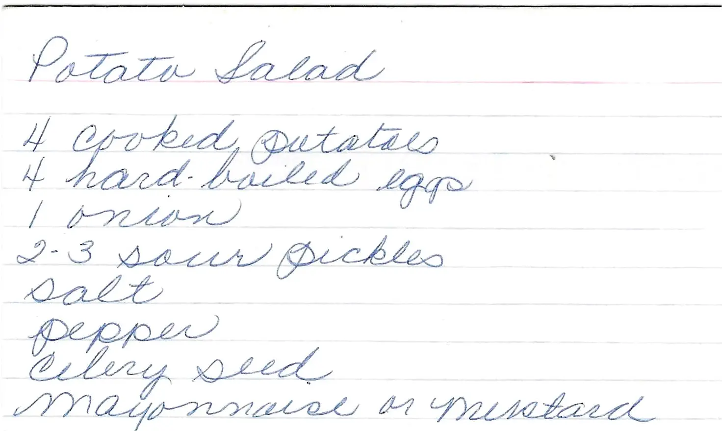 Original Handwritten Card