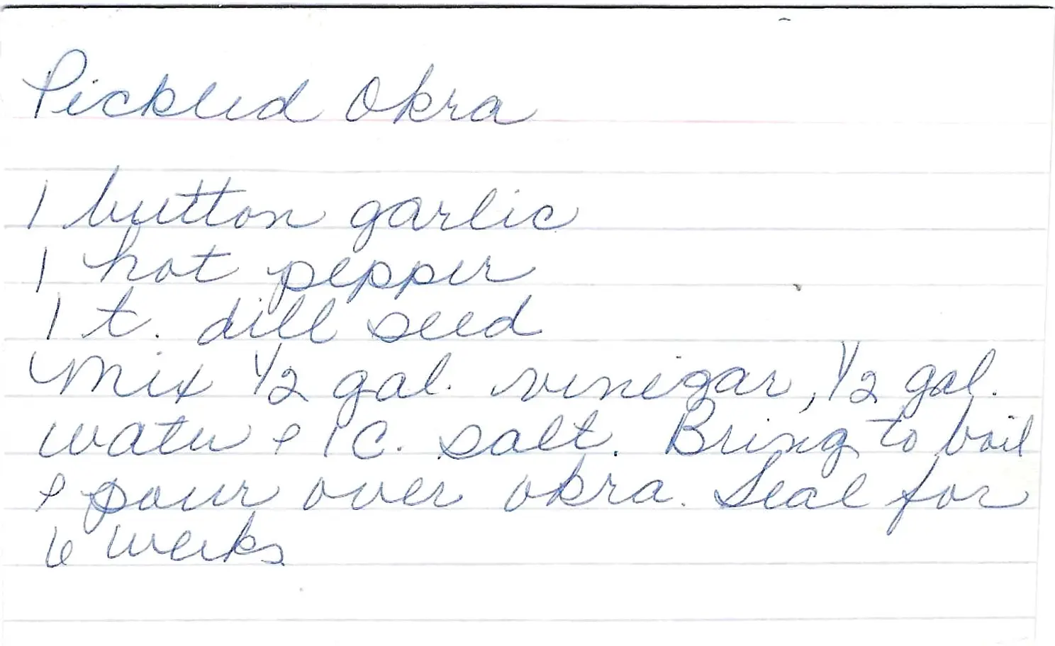Original Handwritten Card