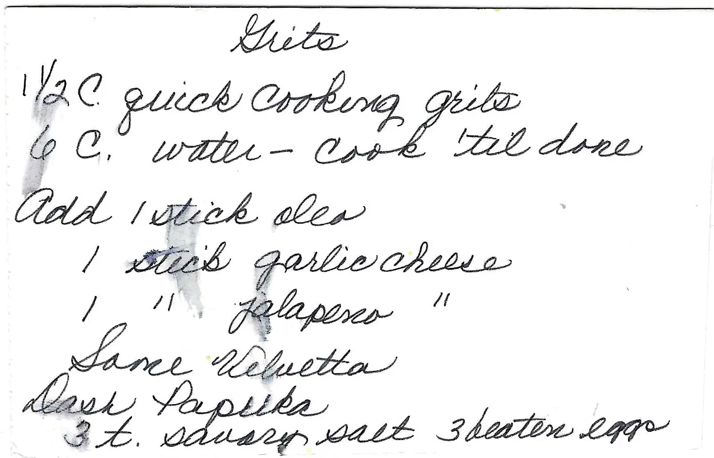 Original Handwritten Card