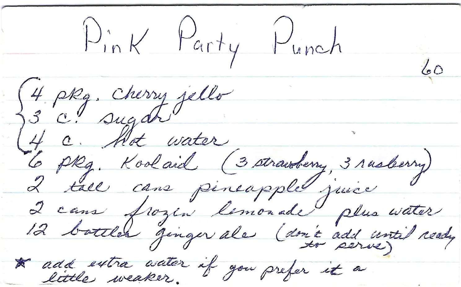 Original Handwritten Card