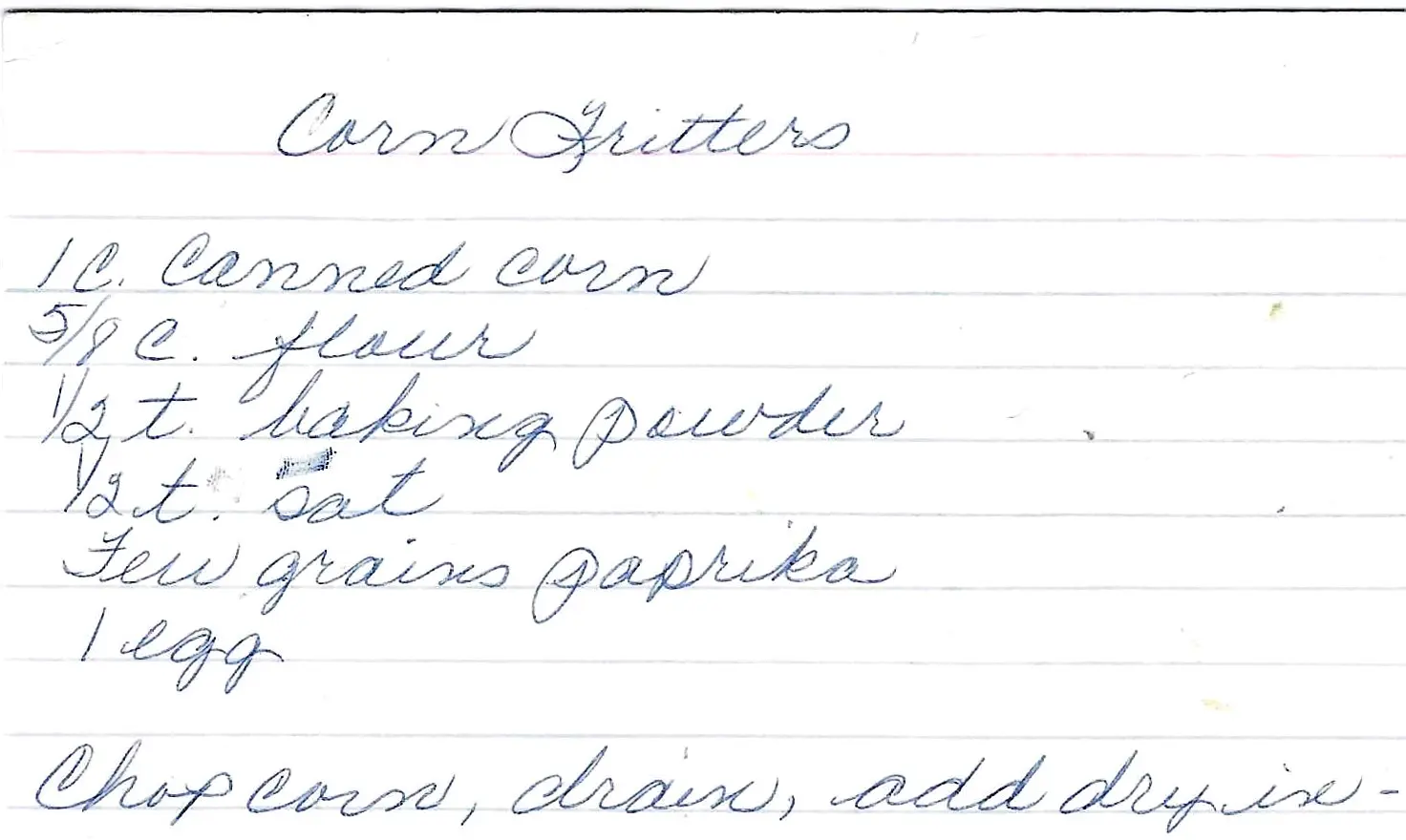 Original Handwritten Card