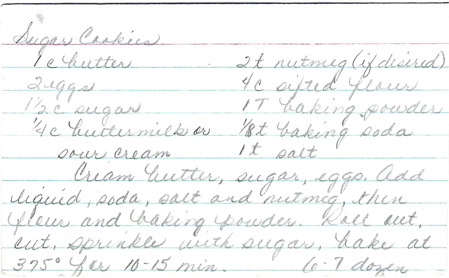 Original Handwritten Card