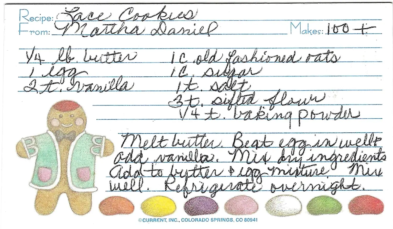 Original Handwritten Card