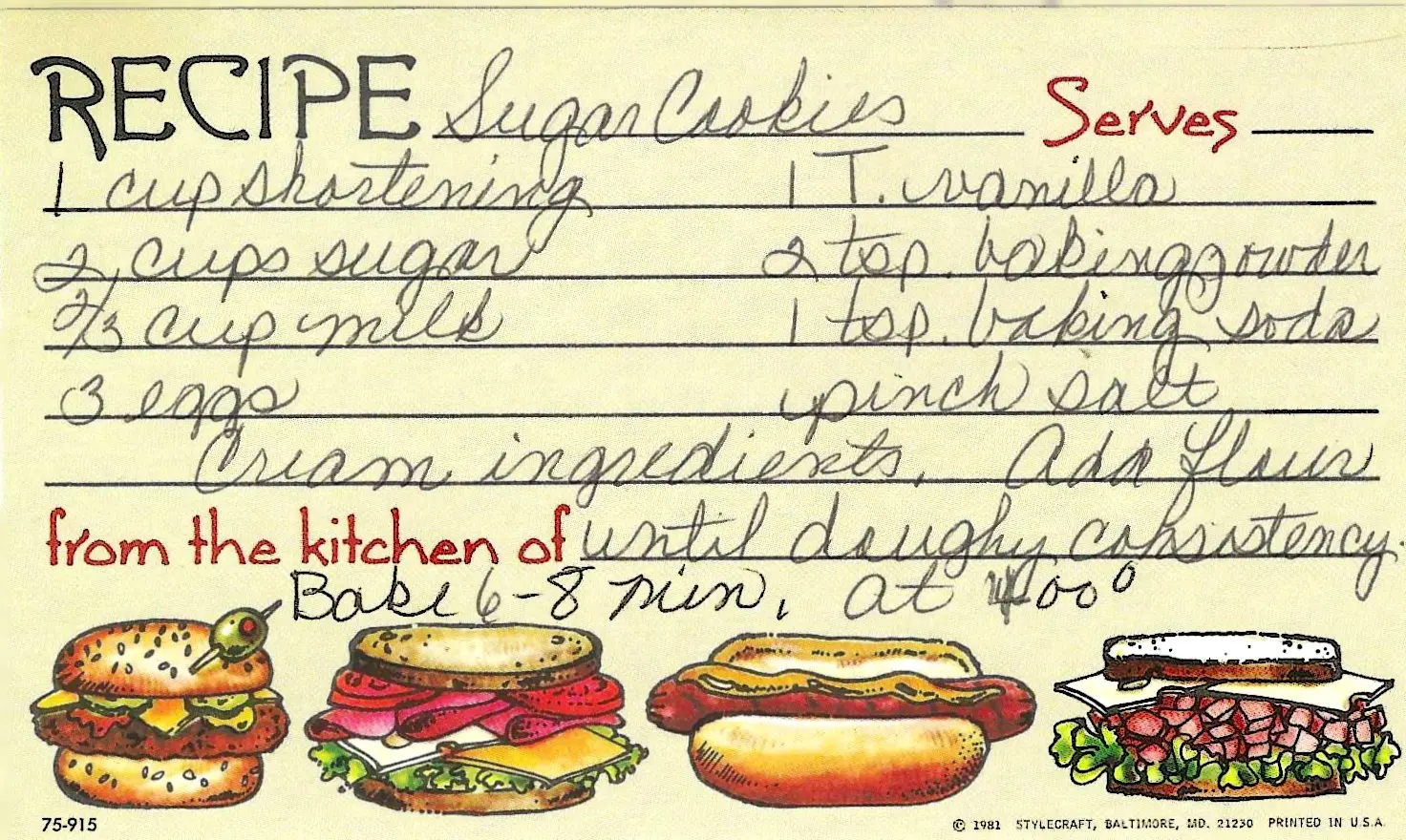 Original Handwritten Card