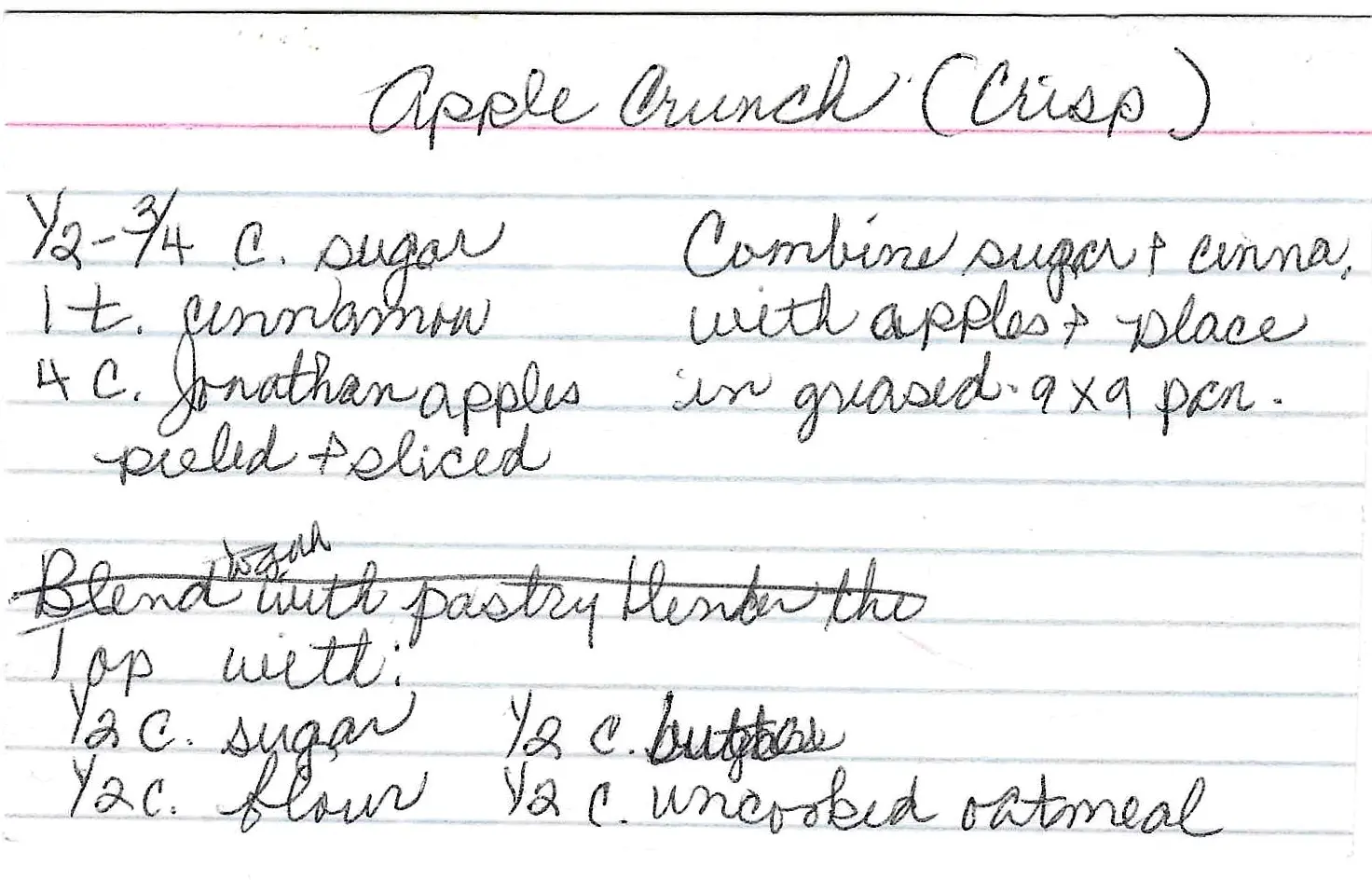 Original Handwritten Card