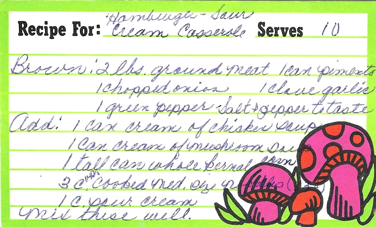 Original Handwritten Card
