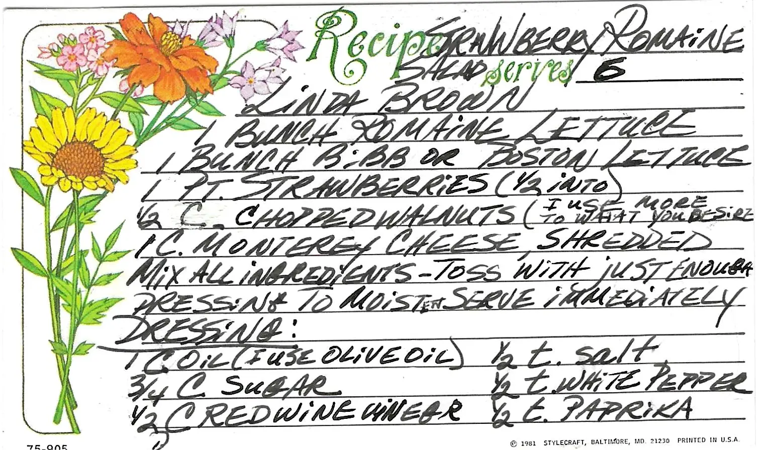 Original Handwritten Card