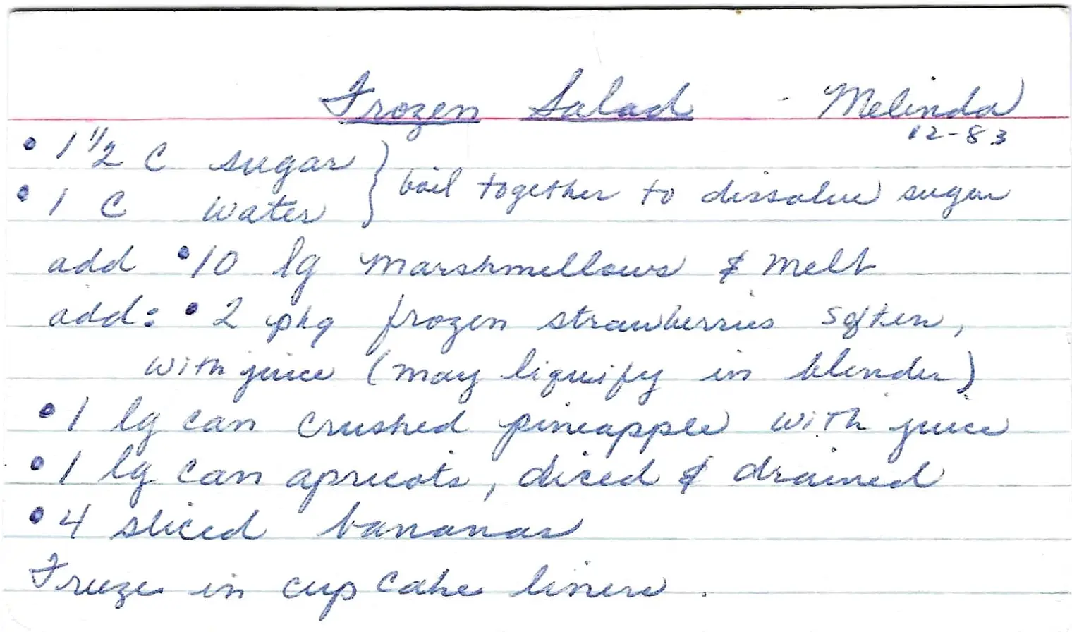 Original Handwritten Card