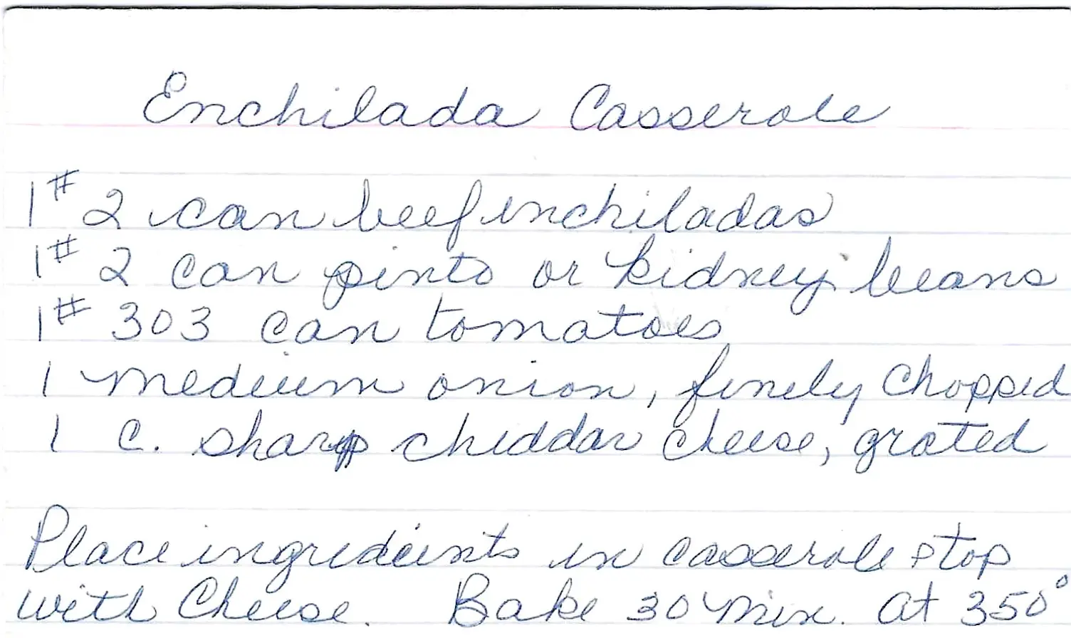 Original Handwritten Card