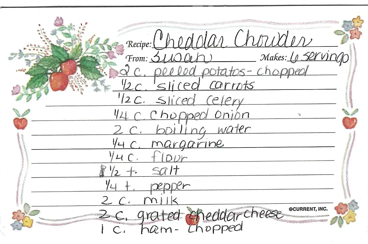 Original Handwritten Card