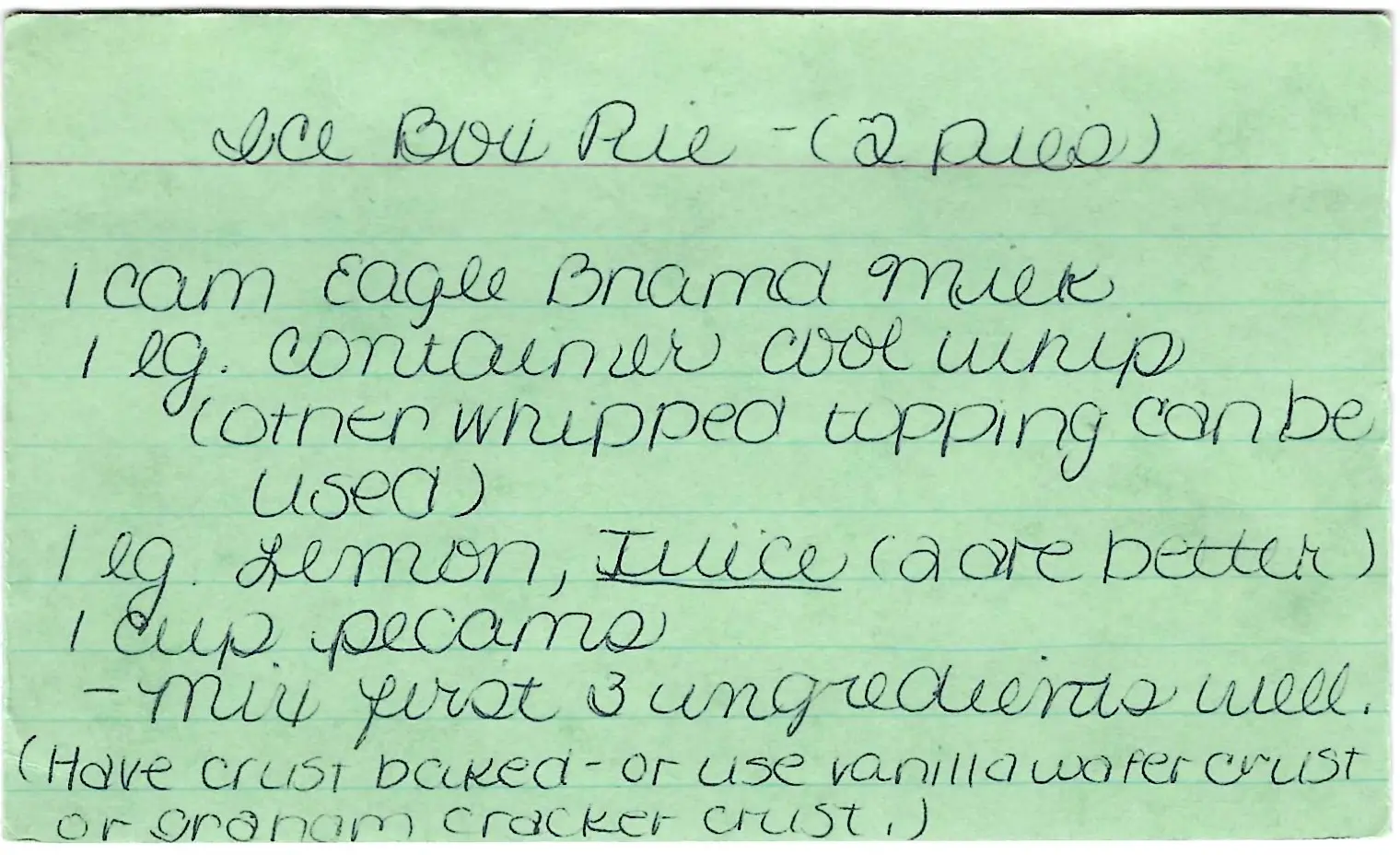 Original Handwritten Card