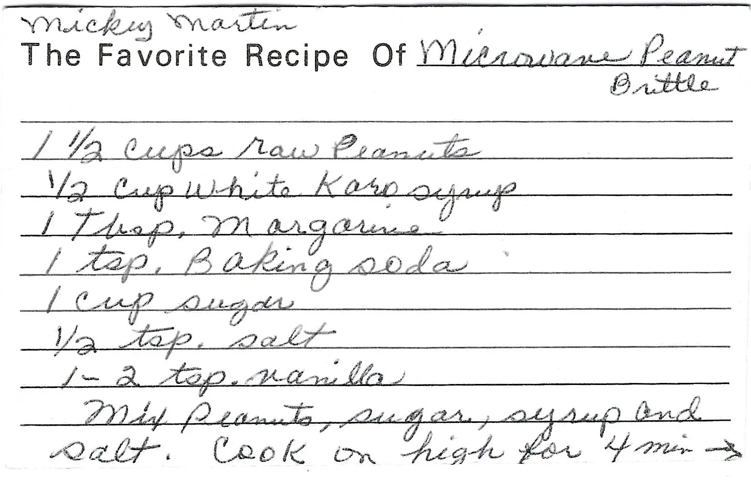 Original Handwritten Card