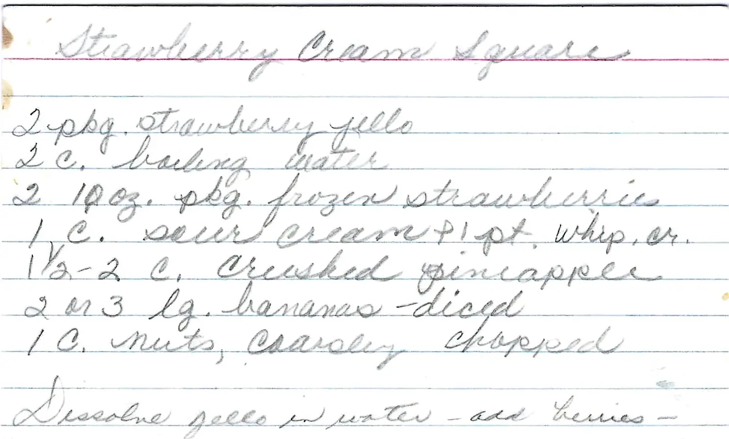 Original Handwritten Card