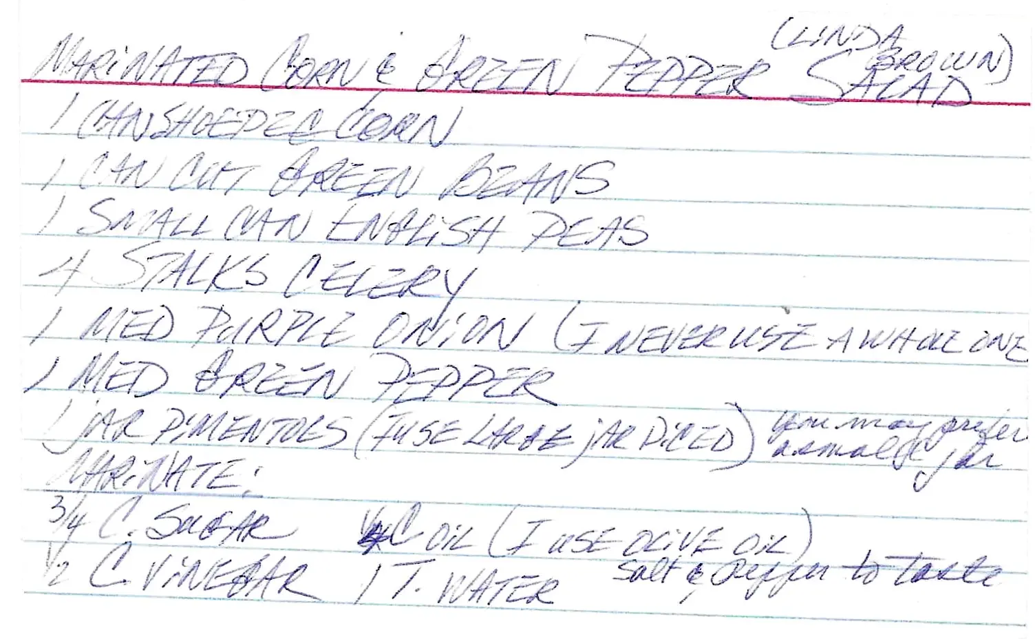 Original Handwritten Card