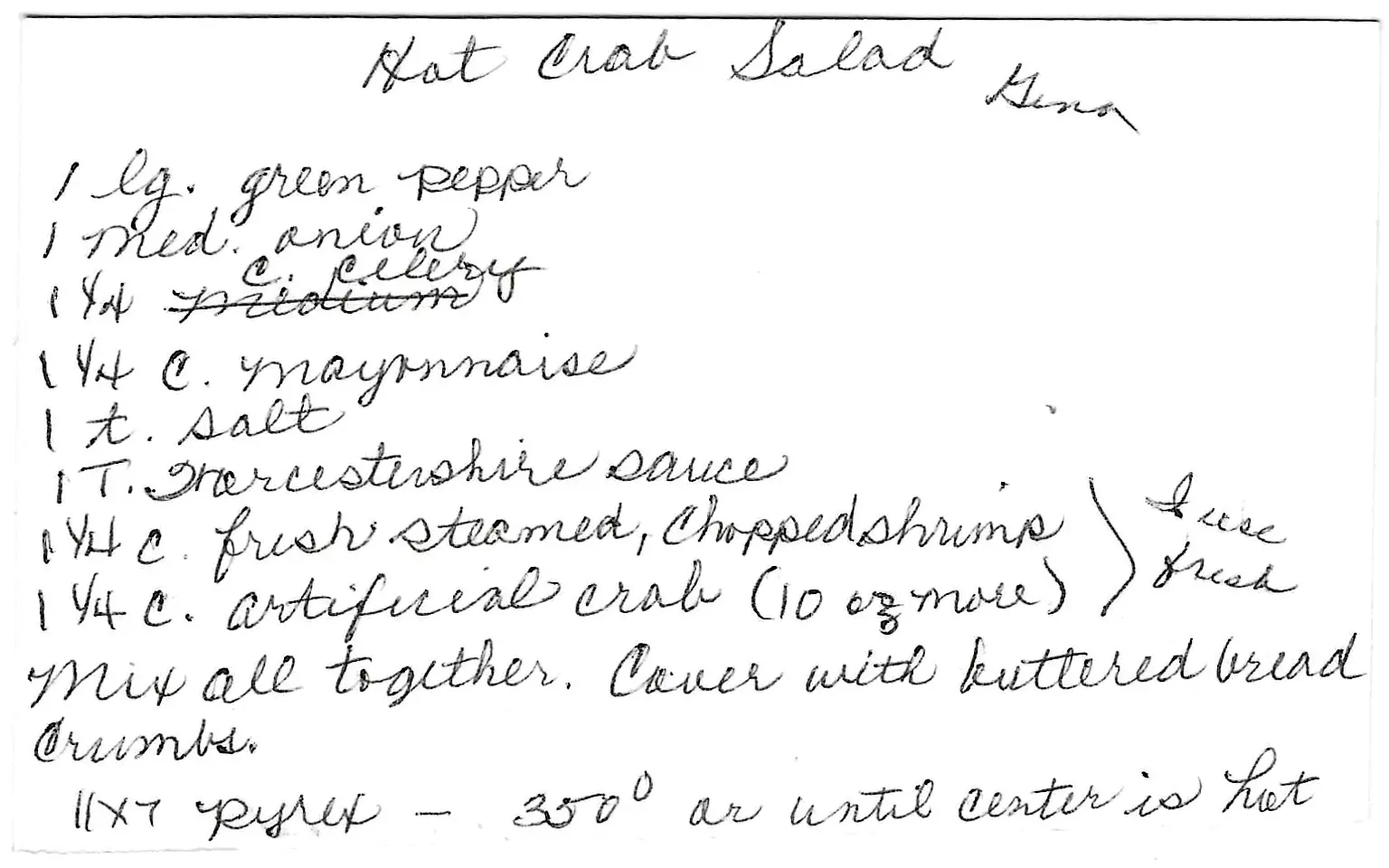 Original Handwritten Card