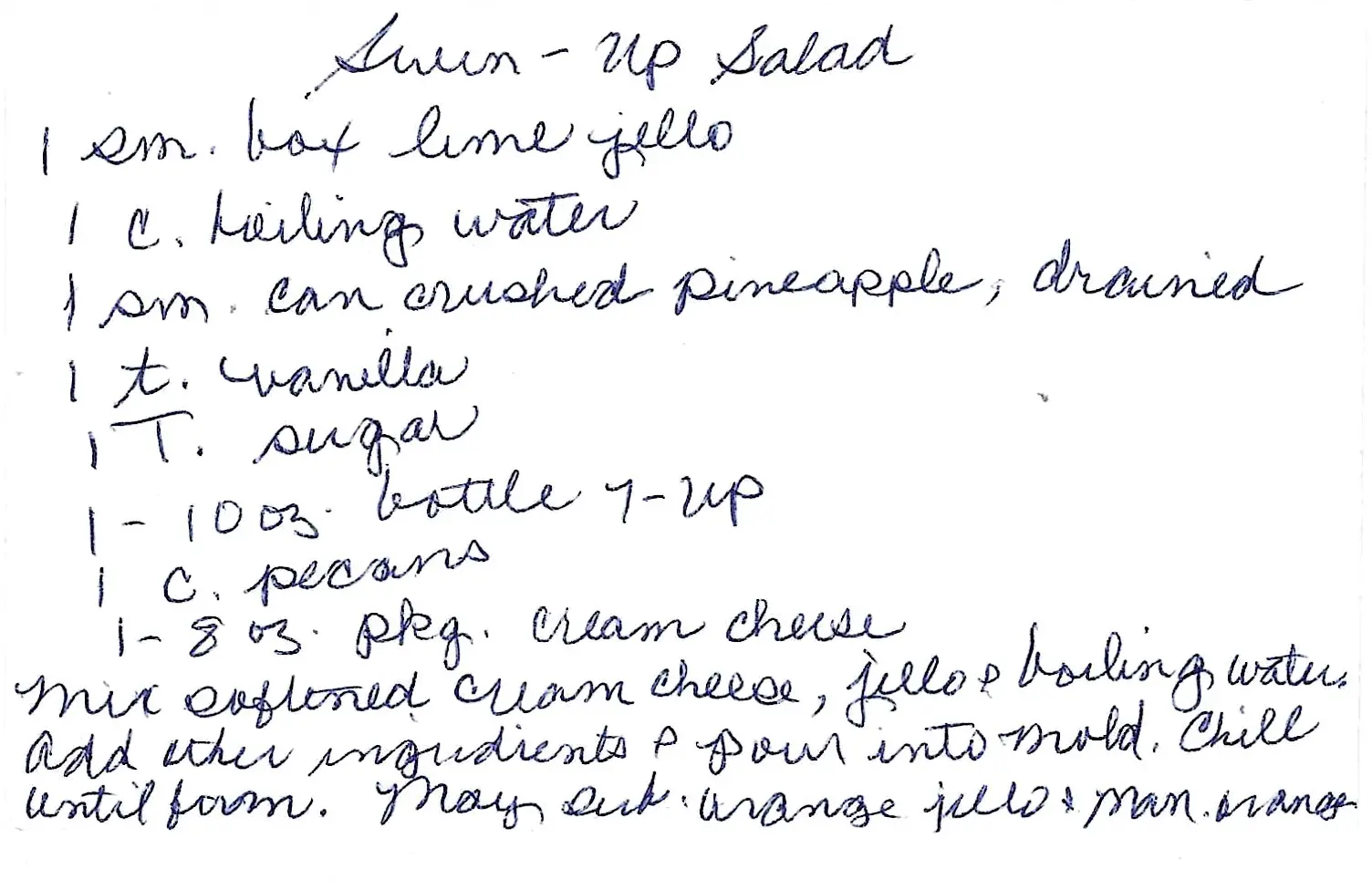 Original Handwritten Card